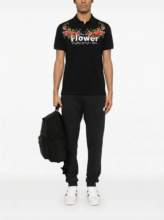 FesFas Floral-print Polo Shirt | Men | Black