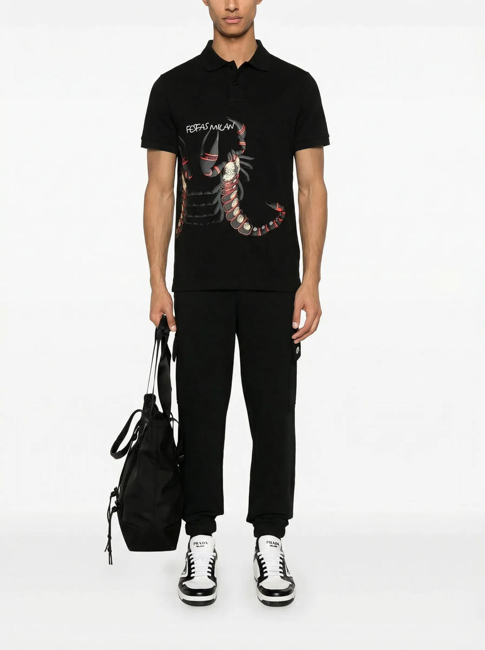 FesFas Scorpion-print Polo Shirt | Men | Black