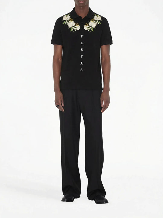 FesFas Floral-print Polo Shirt | Men | Black