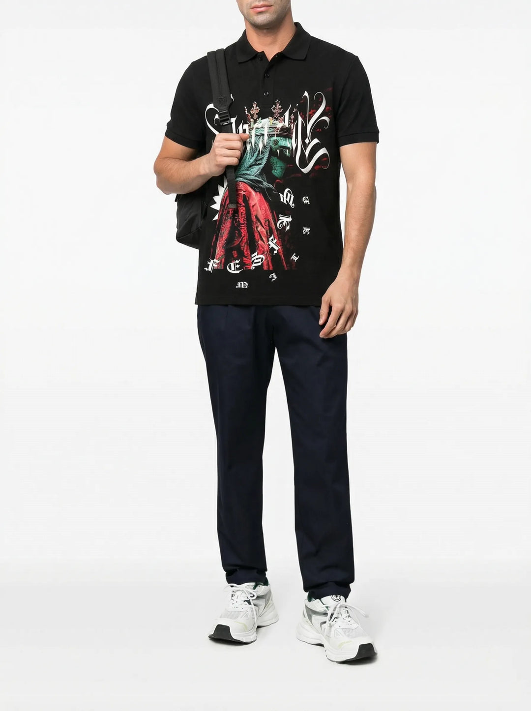 FesFas Virgin Mary-print Polo Shirt | Men | Black