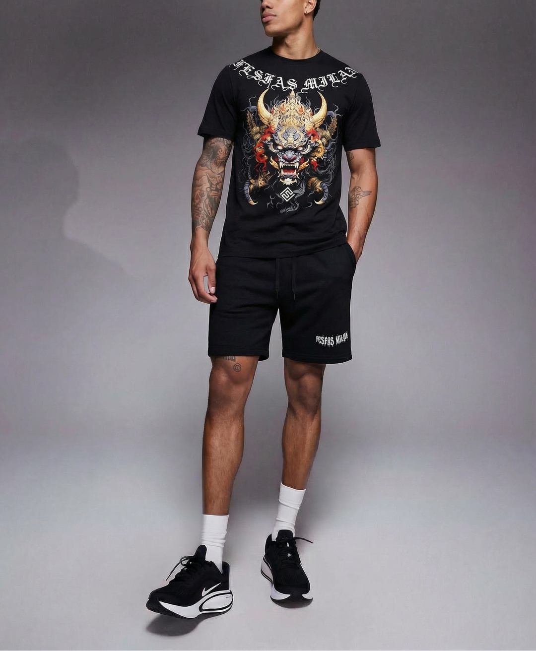 FesFas dragon-print T-shirt Set | Black | Men
