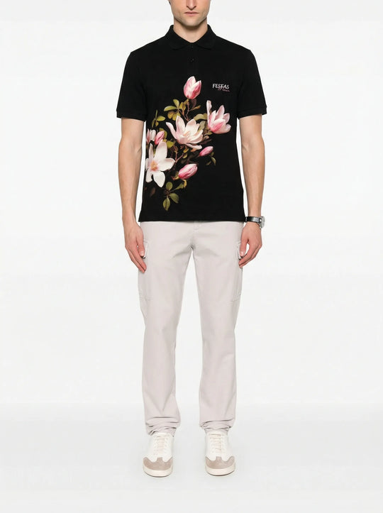 FesFas Floral-print Polo Shirt | Men | Black