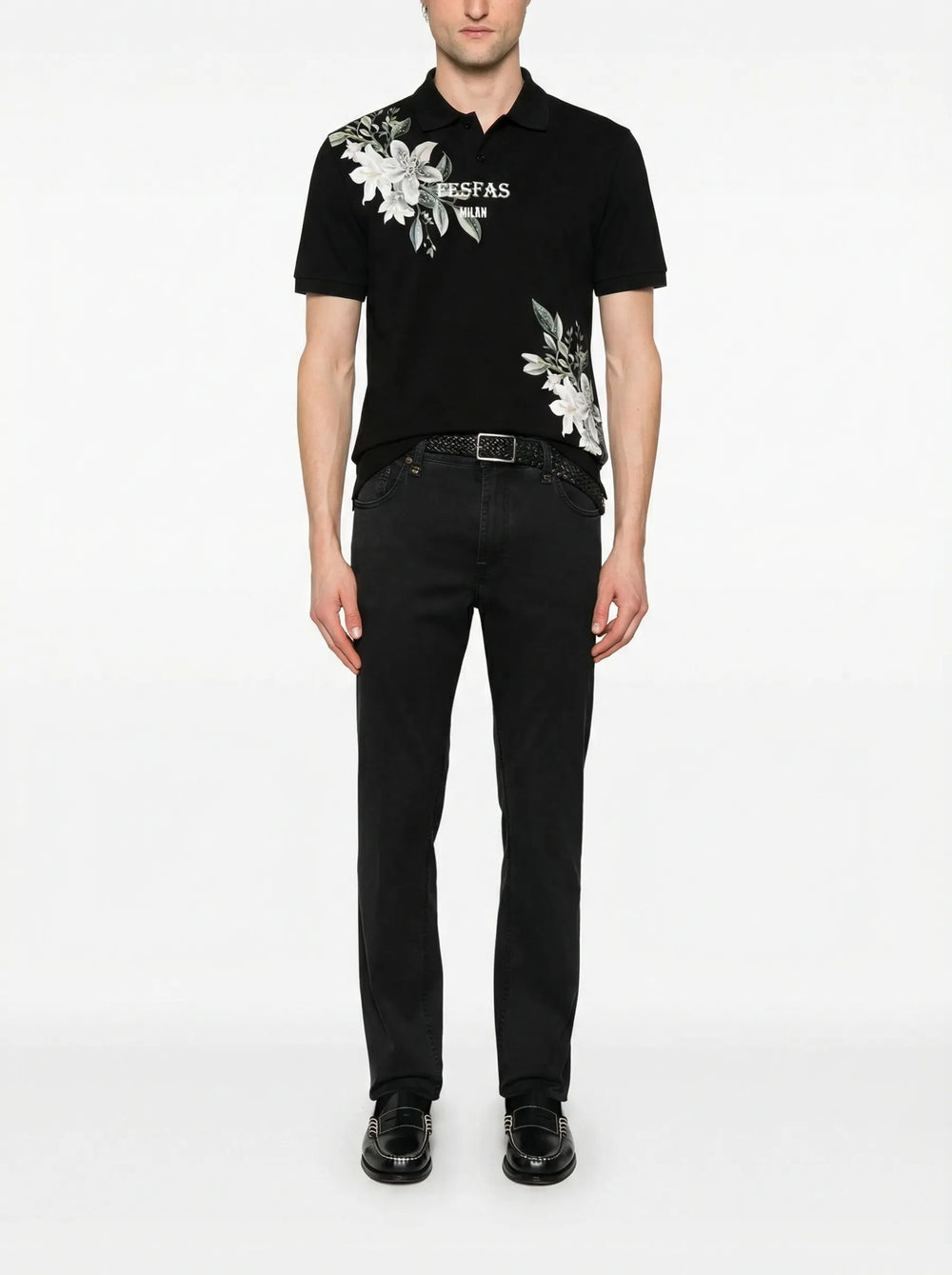 FesFas Floral-print Polo Shirt | Men | Black