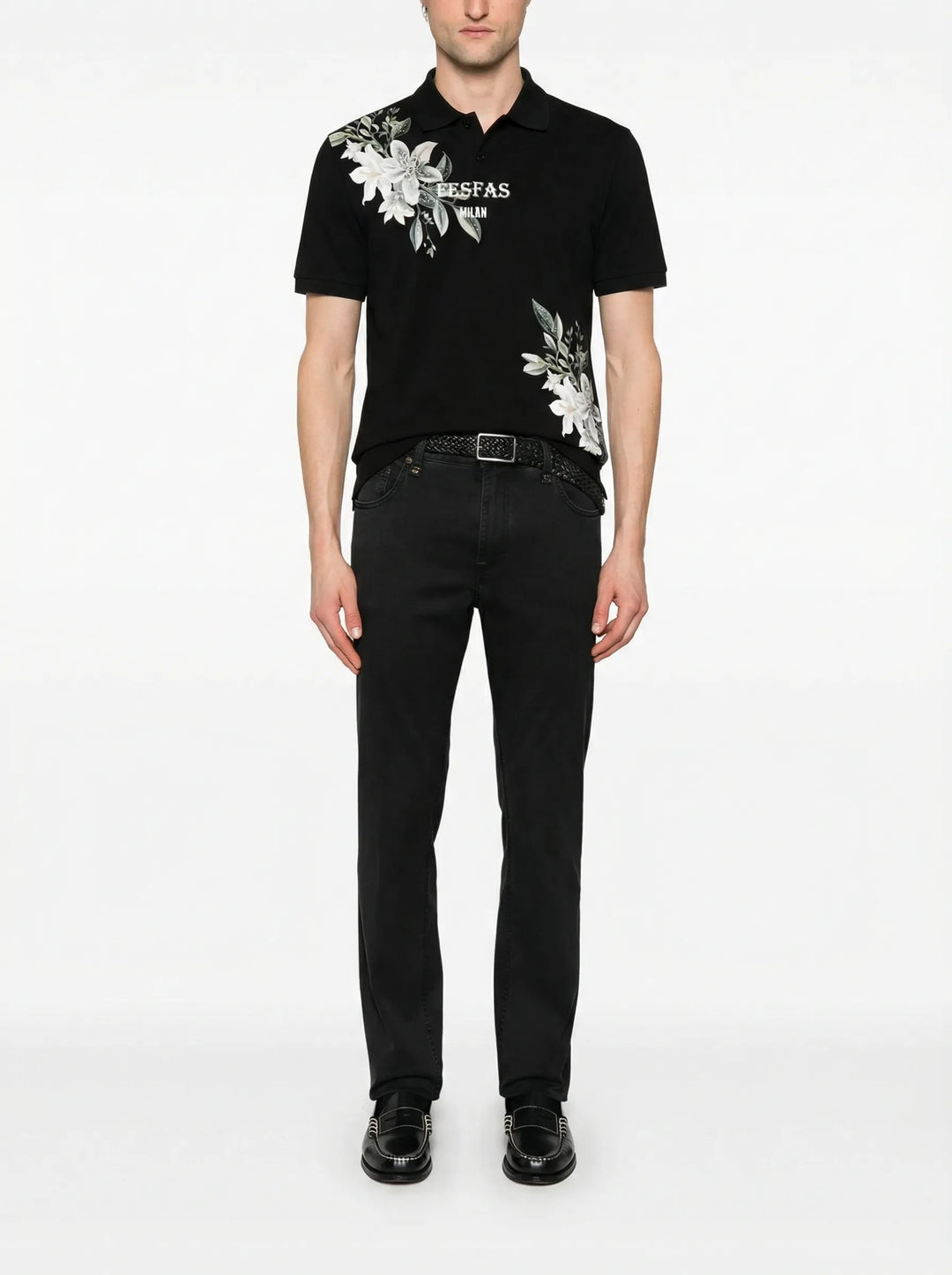 FesFas Floral-print Polo Shirt | Men | Black