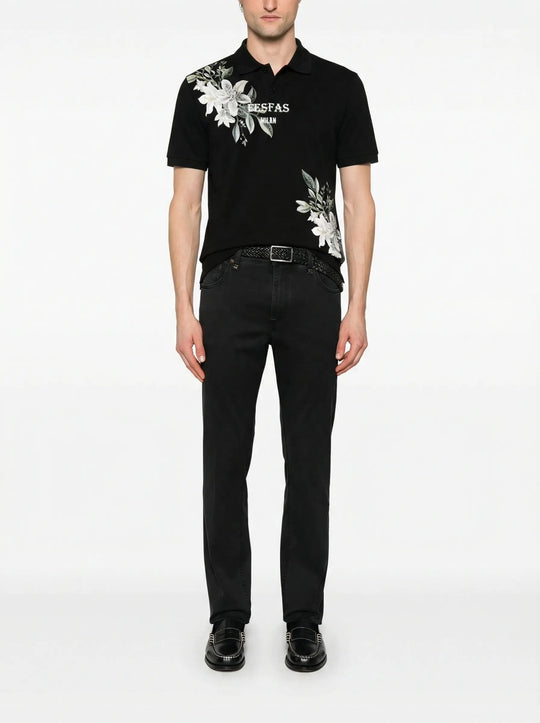 FesFas Floral-print Polo Shirt | Men | Black
