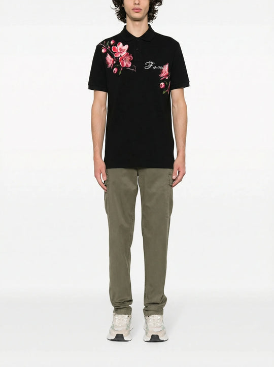 FesFas Floral-print Polo Shirt | Men | Black