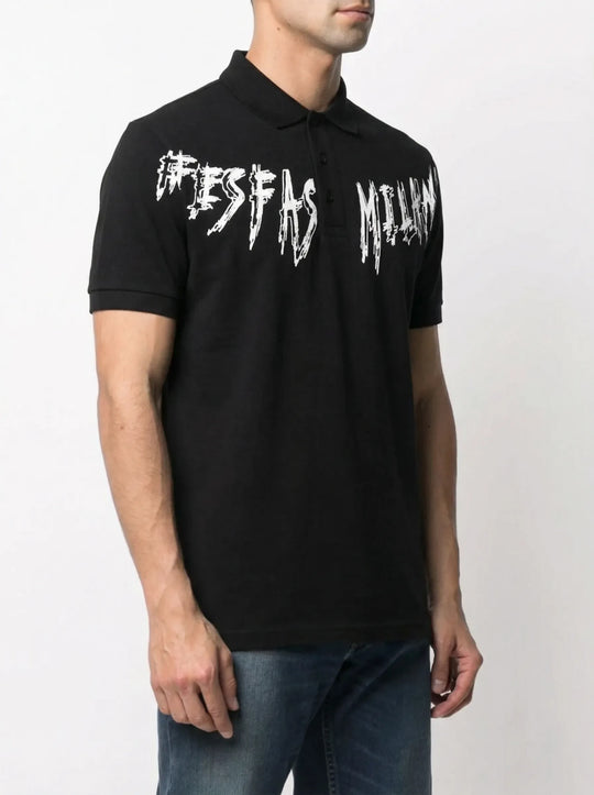 FesFas graphic-print Polo Shirt | Men | Black
