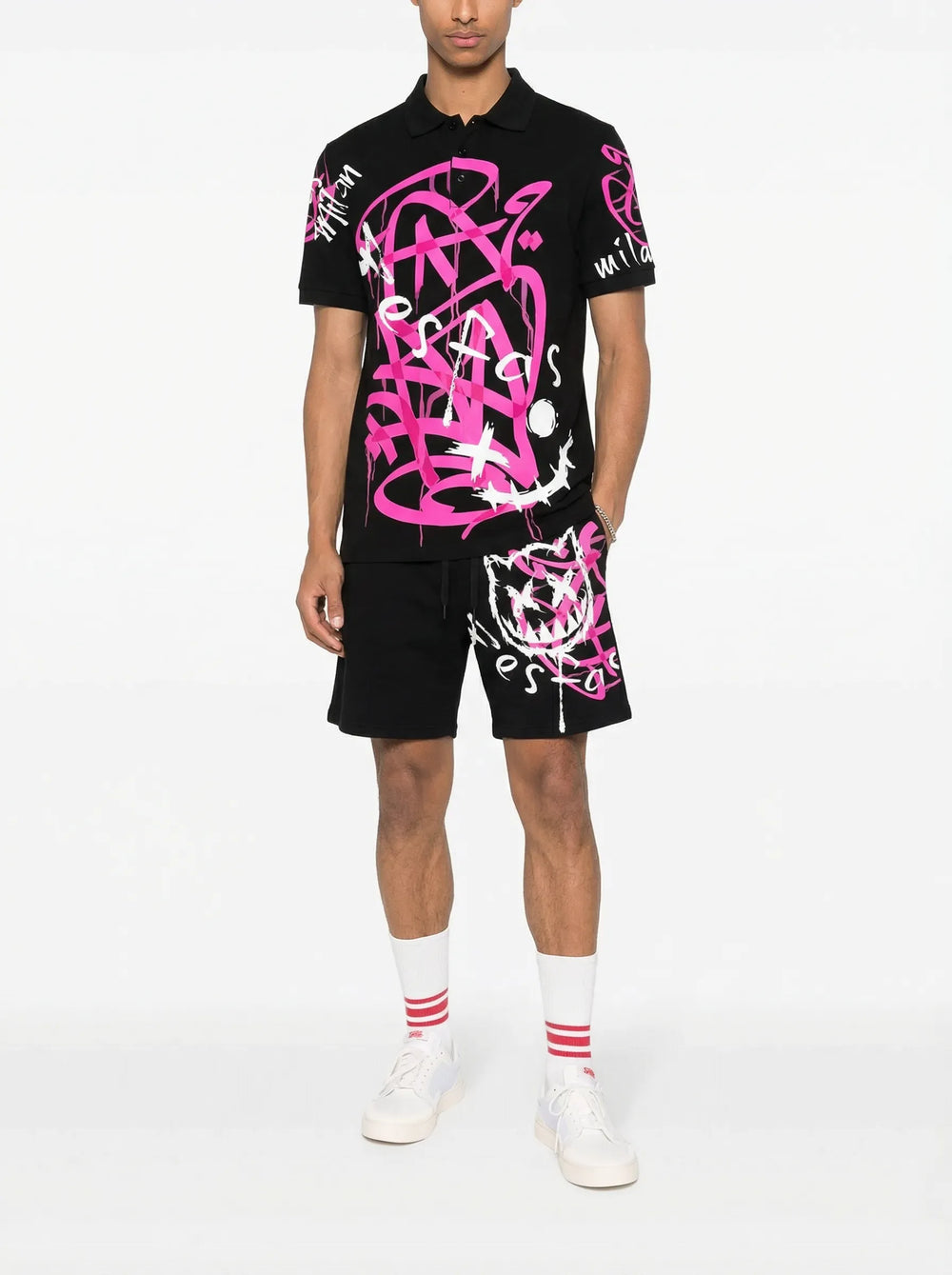 FesFas Hologram-print Polo Set | Men | Black