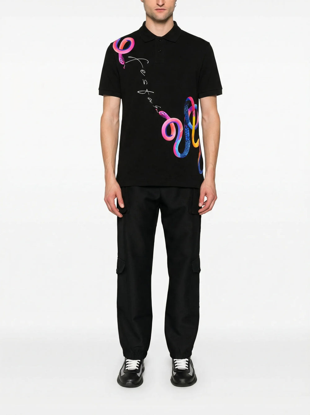 FesFas Snake-print Polo Shirt | Men | Black