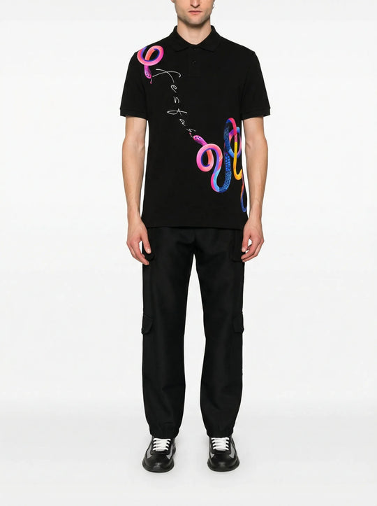 FesFas Snake-print Polo Shirt | Men | Black