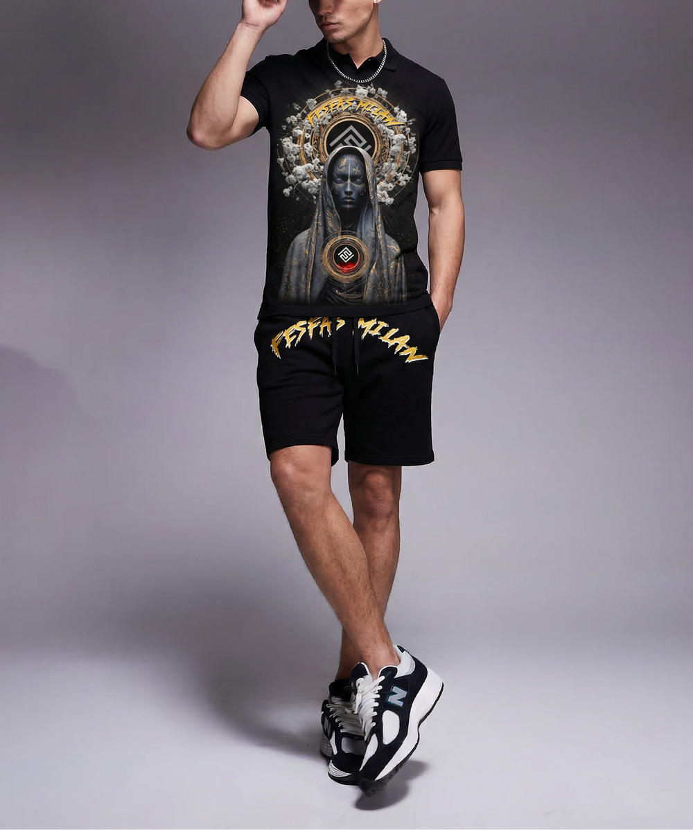 FesFas goddess-print Polo Set | Men | Black
