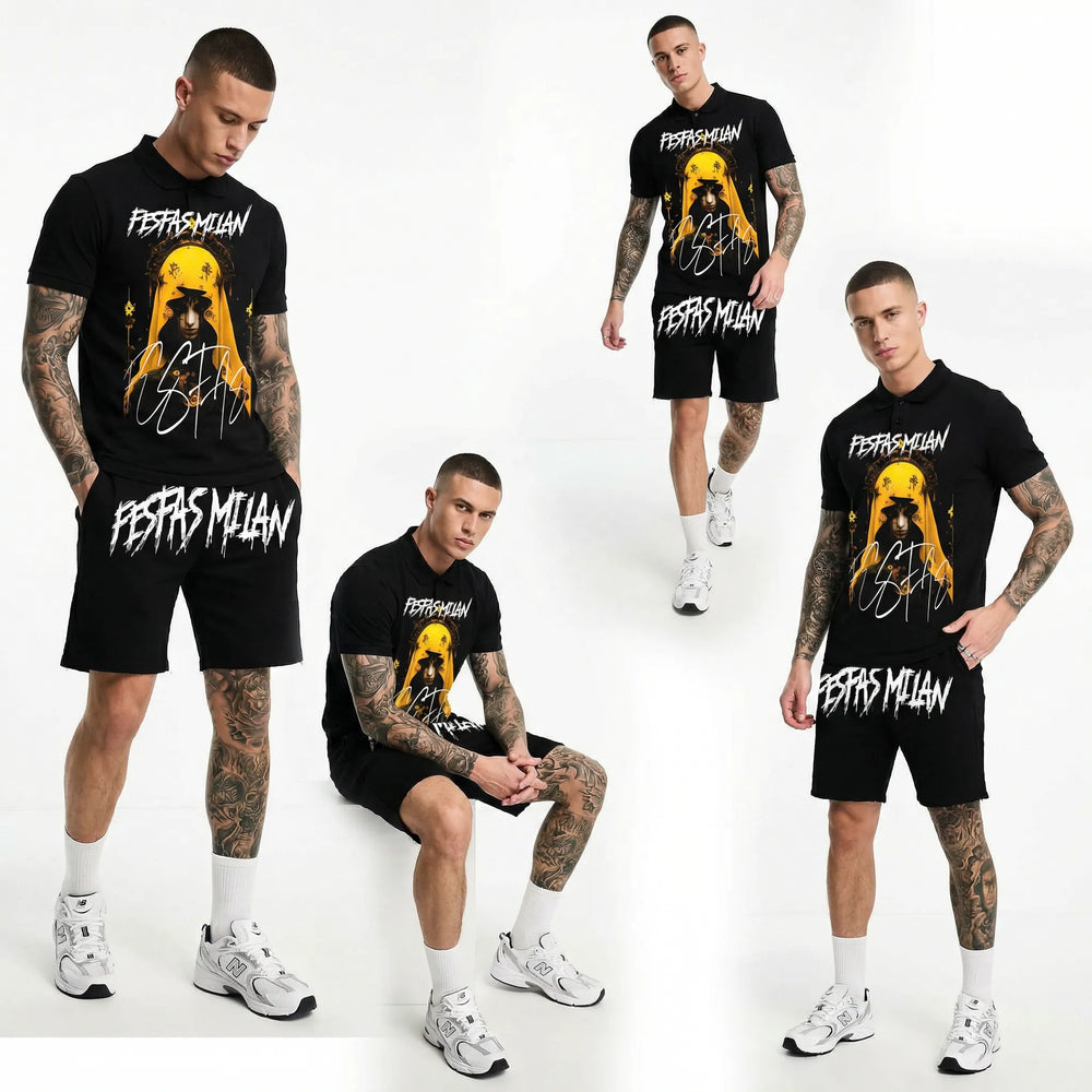FesFas goddess-print Polo Set | Men | Black