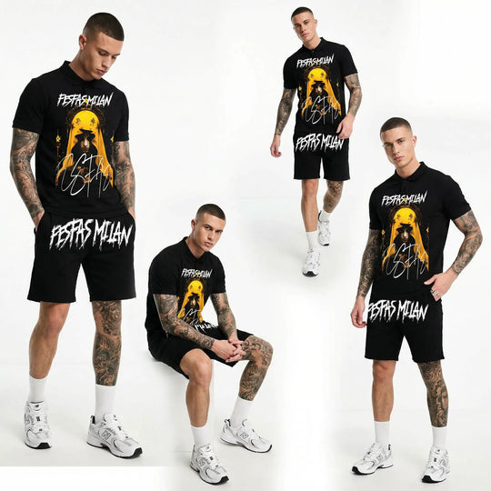 FesFas goddess-print Polo Set | Men | Black