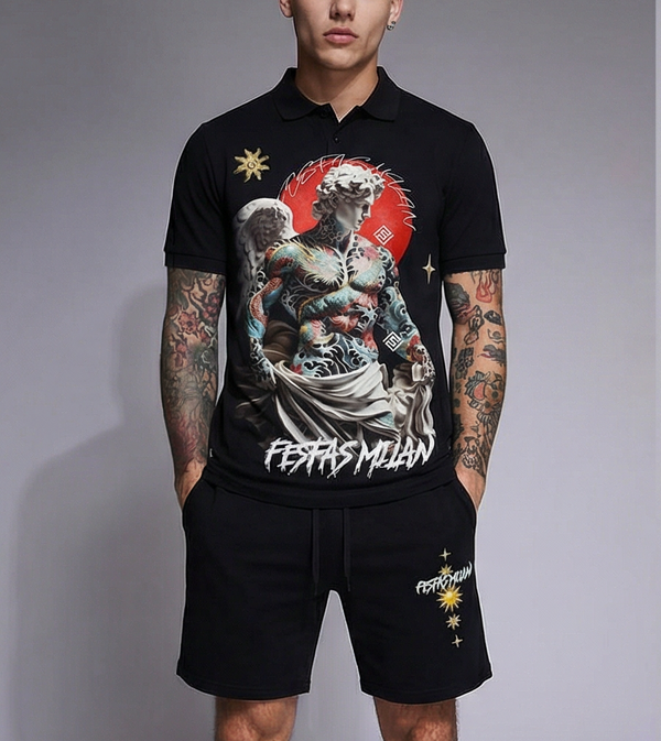 FesFas angel-print Polo Set