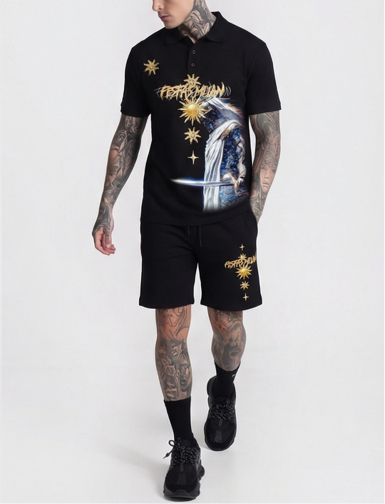FesFas knight-print Polo Set | Men | Black
