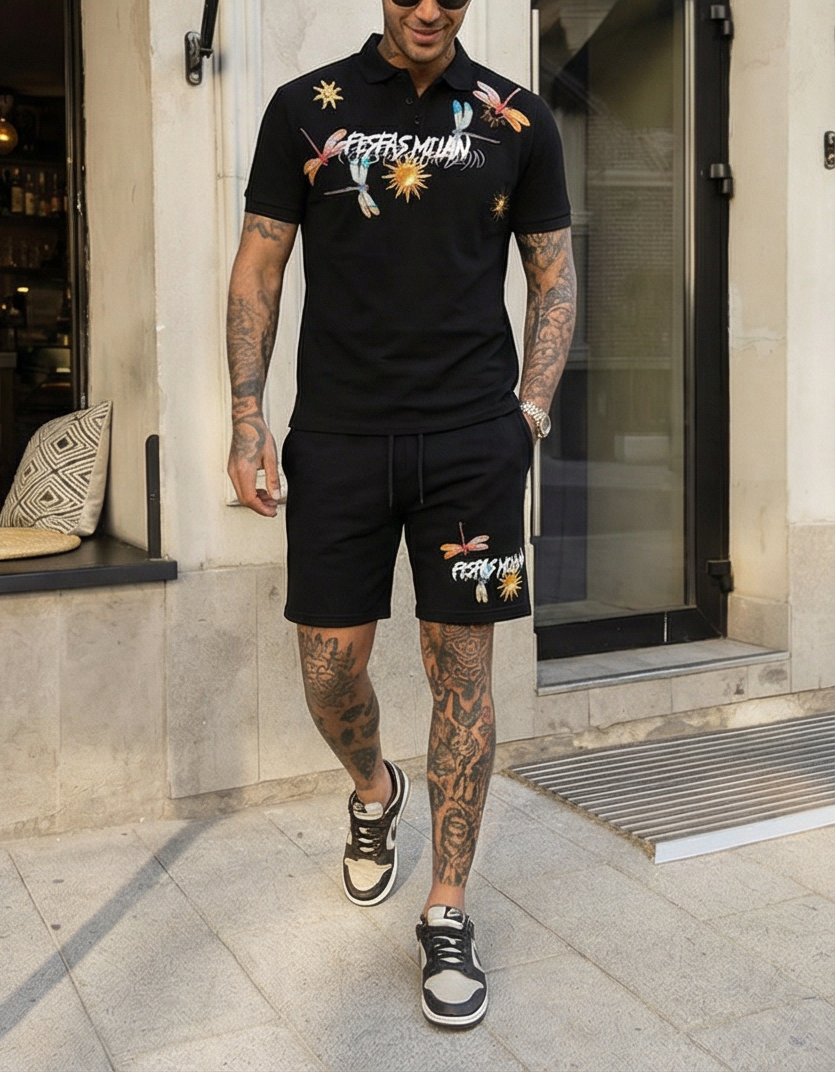 FesFas dragonflies-print Polo Set | Men | Black