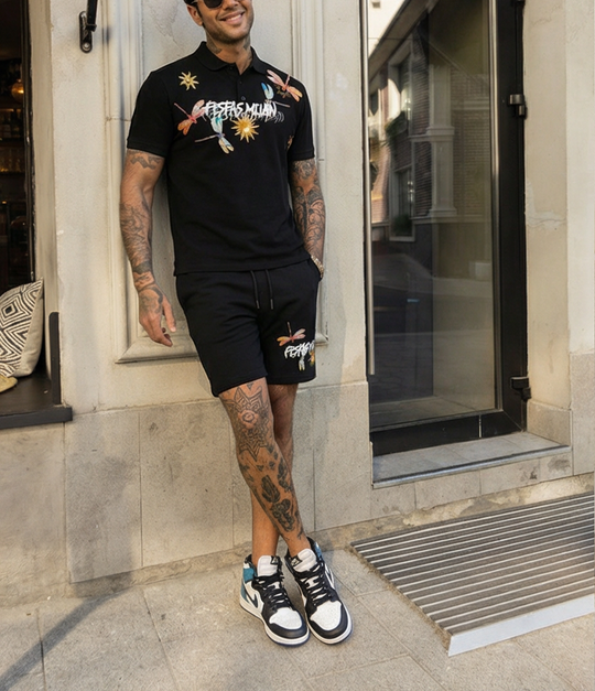 FesFas dragonflies-print Polo Set | Men | Black