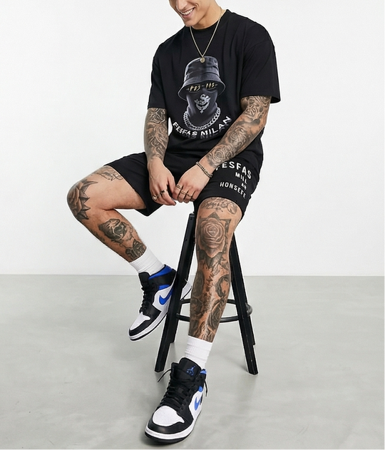 FesFas hidden boss-print T-shirt Set | Black | Men