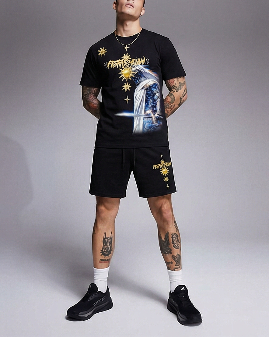 FesFas knight-print T-shirt Set | Black | Men