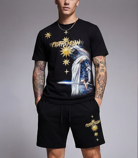 FesFas knight-print T-shirt Set | Black | Men