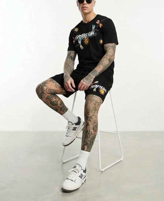 FesFas dragonfly-print T-shirt Set | Black | Men