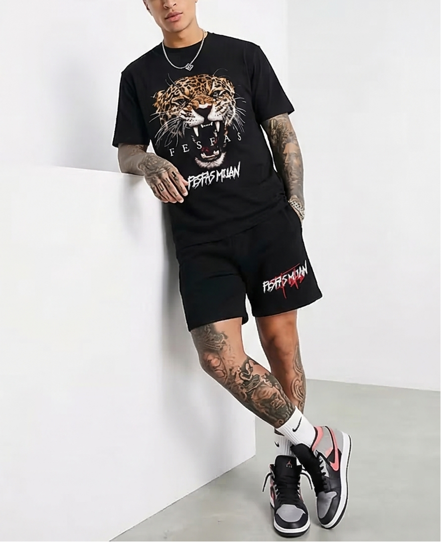 FesFas jaguar-print T-shirt Set | Black | Men