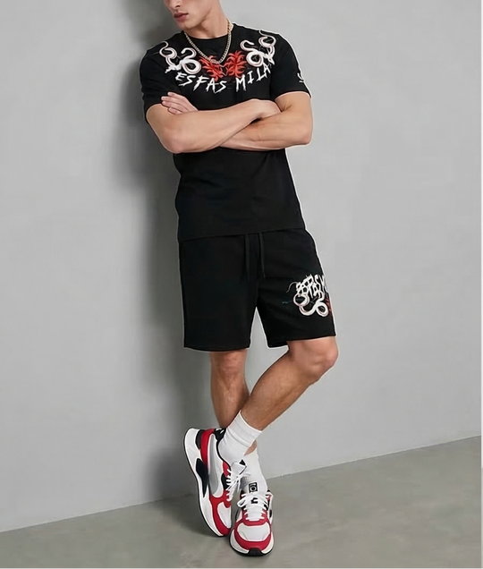 FesFas snake-print T-shirt Set | Black | Men