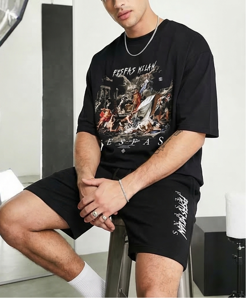 FesFas graphic-print T-shirt Set | Black | Men