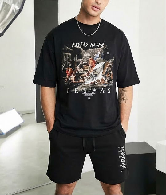 FesFas graphic-print T-shirt Set | Black | Men