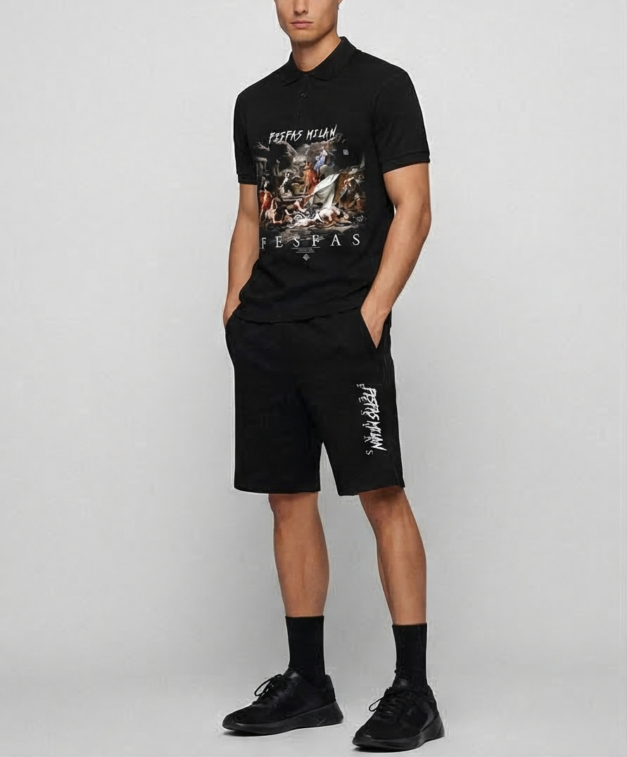 FesFas graphic-print Polo Set | Men | Black