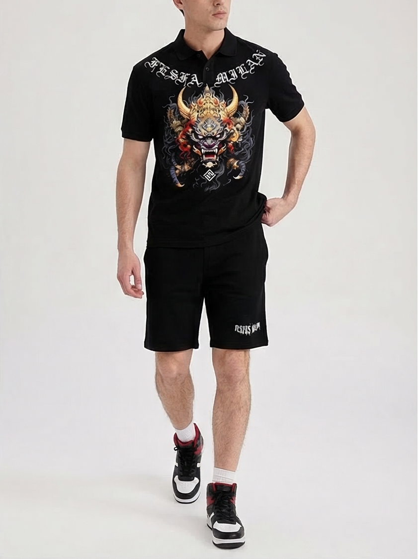 FesFas dragon-print Polo Set | Men | Black