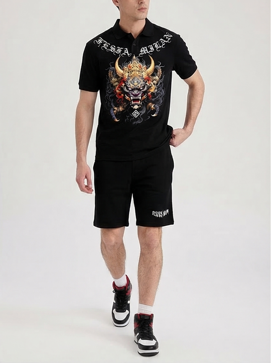 FesFas dragon-print Polo Set | Men | Black