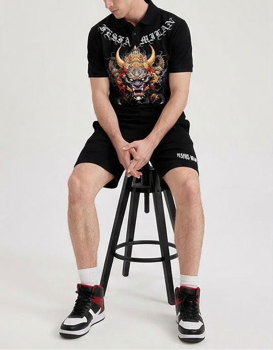 FesFas dragon-print Polo Set | Men | Black