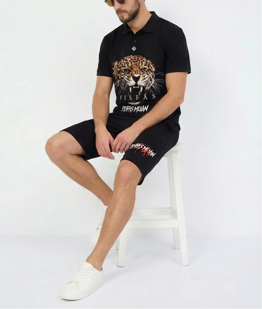 FesFas jaguar-print Polo Set | Men | Black