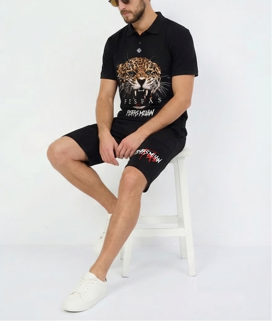 FesFas jaguar-print Polo Set | Men | Black