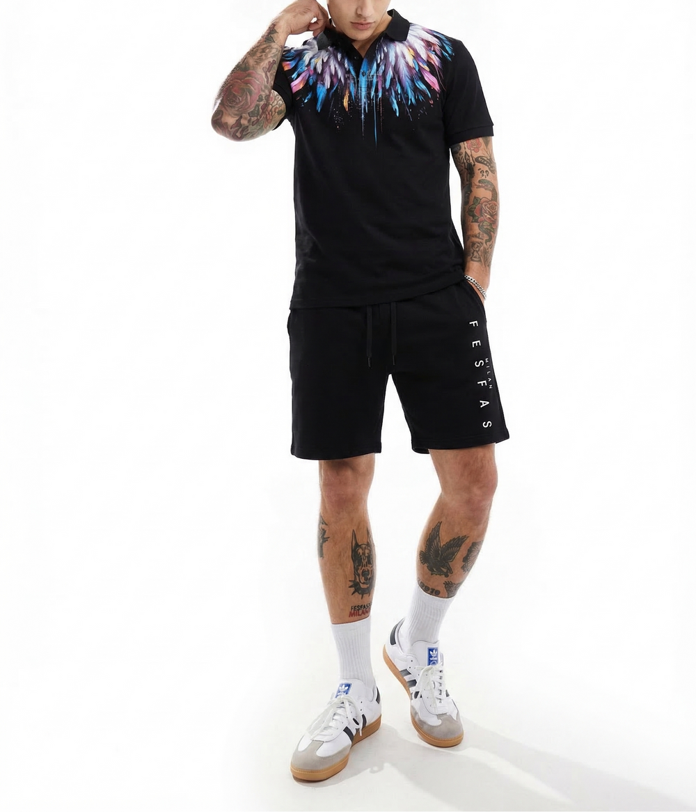 FesFas desert eagle-print Polo Set | Men | Black