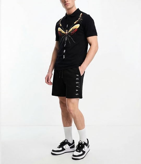 FesFas dragonfly-print Polo Set | Men | Black