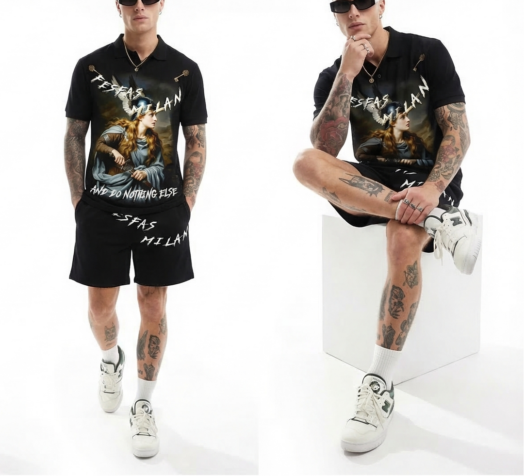 FesFas woman assassin-print Polo Set | Men | Black