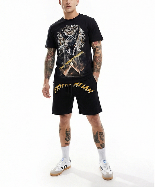 FesFas anubis-print T-shirt Set | Black | Men