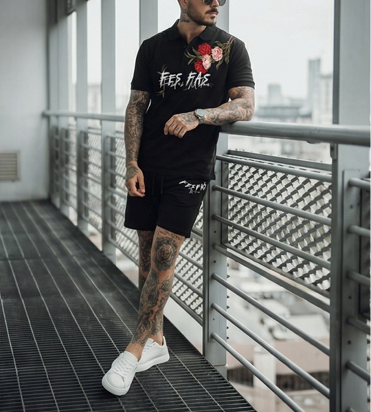 FesFas flowers-print Polo Set | Men | Black
