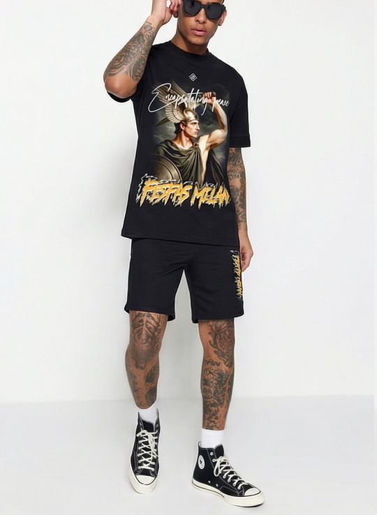 FesFas combatant-print T-shirt Set | Black | Men