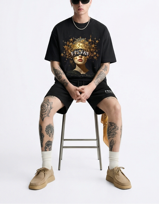FesFas twinkle stars-print T-shirt Set | Black | Men