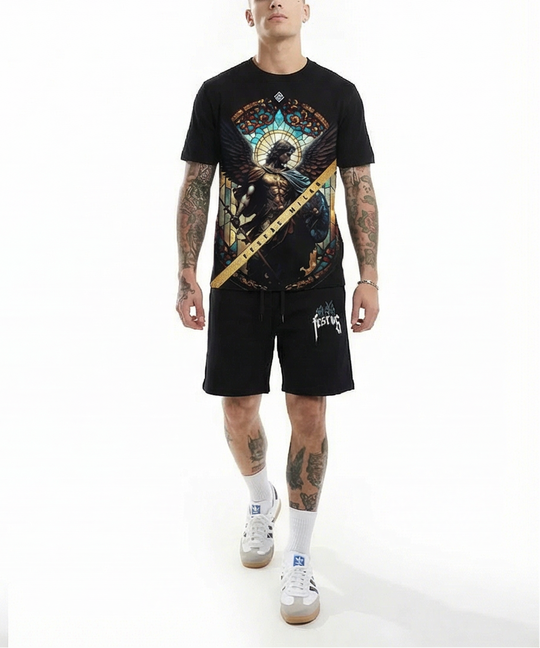FesFas angel-print T-shirt Set | Black | Men