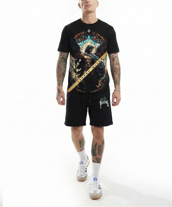 FesFas angel-print T-shirt Set | Black | Men