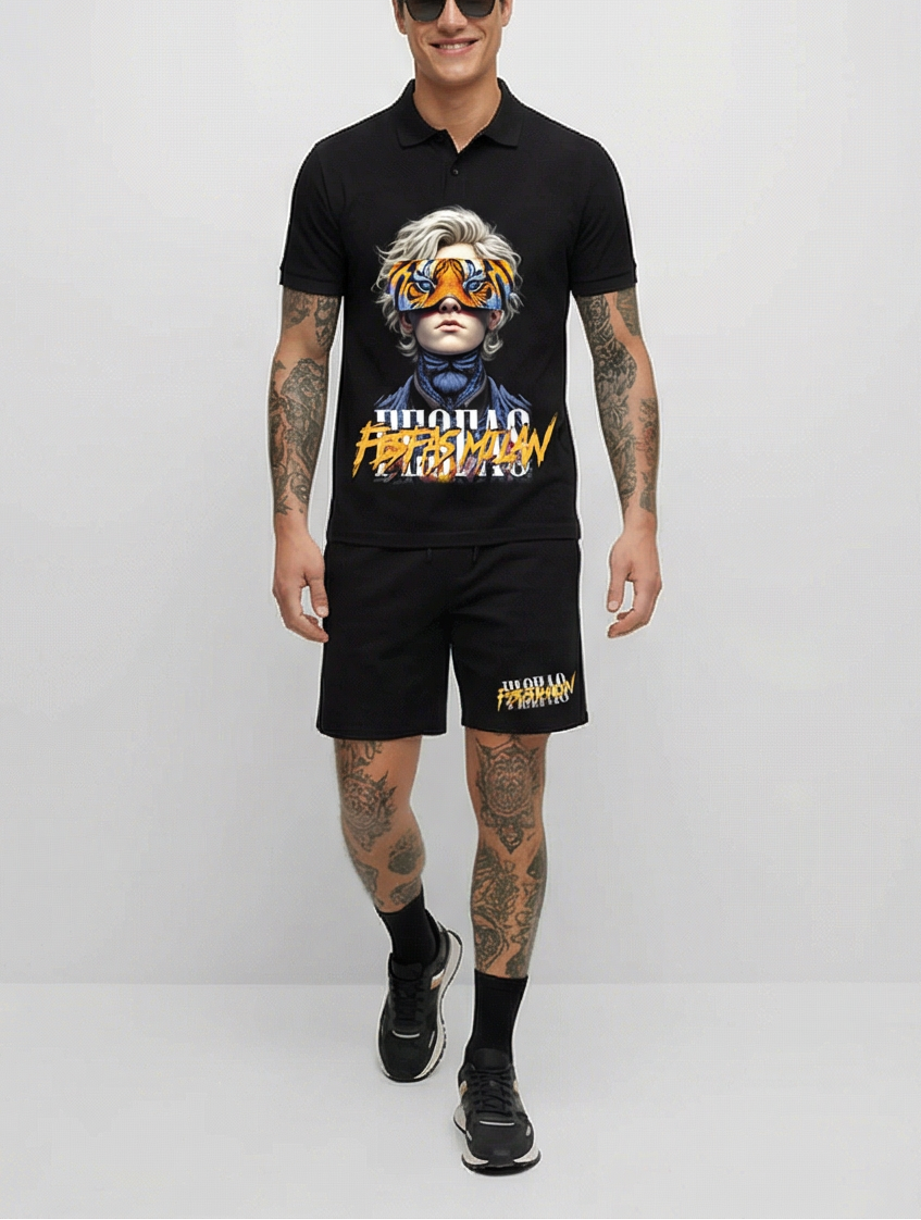 FesFas tiger eyes-print Polo Set | Men | Black