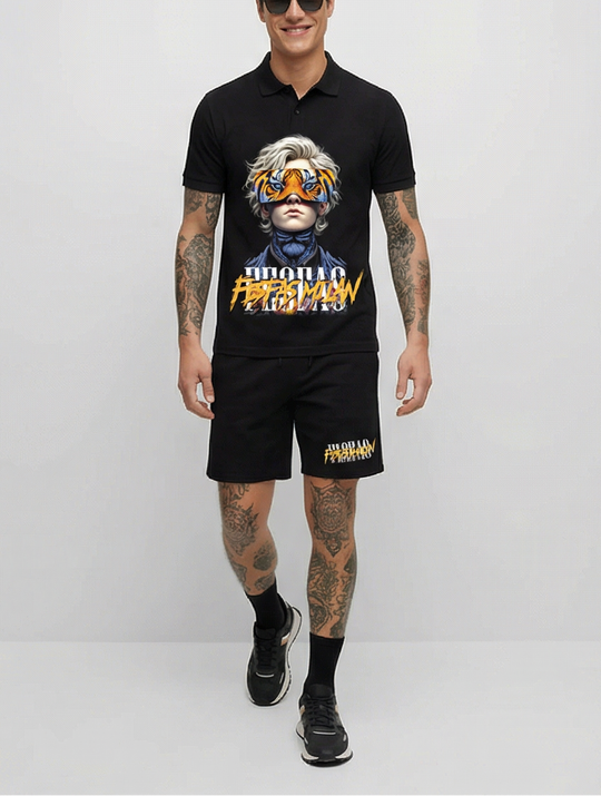 FesFas tiger eyes-print Polo Set | Men | Black