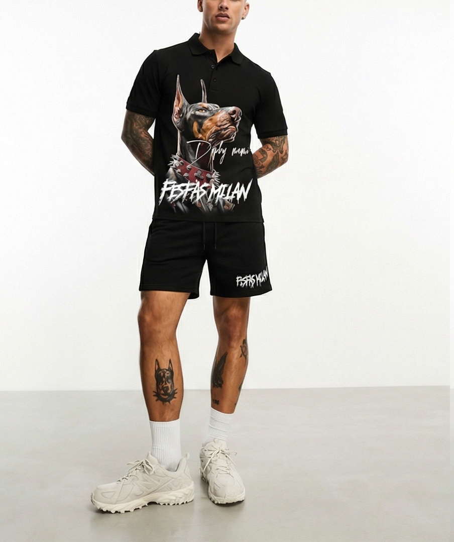 FesFas doberman-print Polo Set | Men | Black