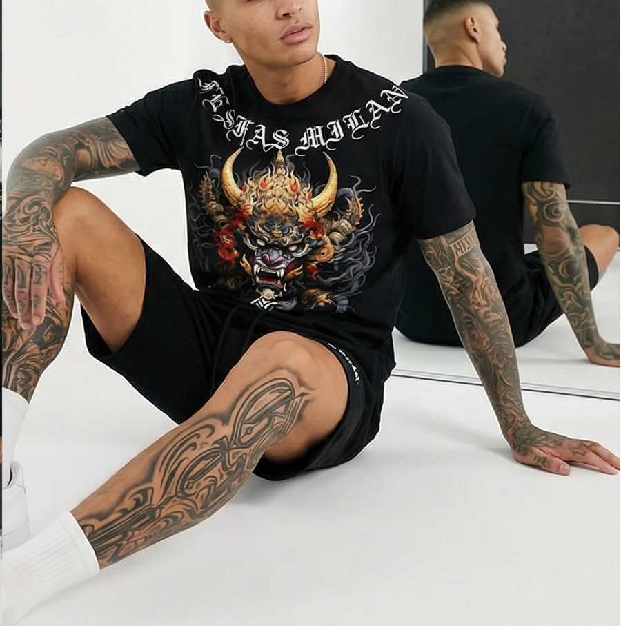 FesFas dragon-print T-shirt Set | Black | Men