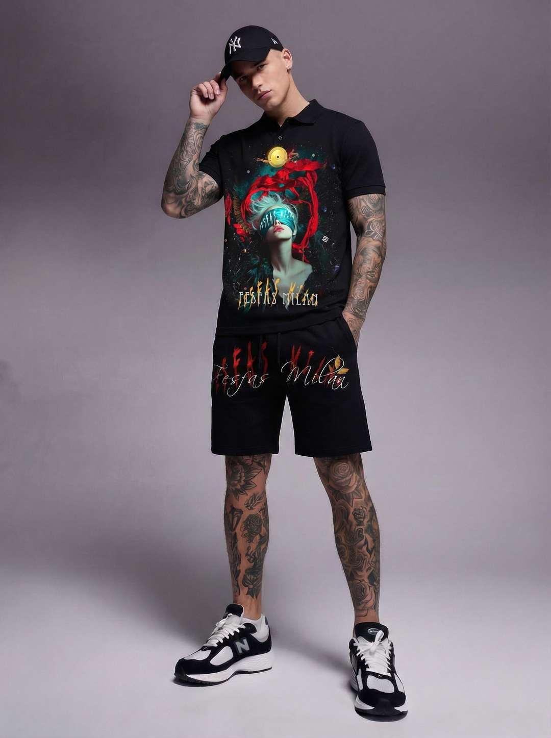 FesFas graphic-print Polo Set | Men | Black