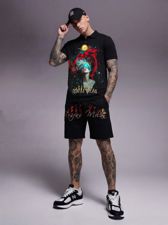 FesFas graphic-print Polo Set | Men | Black